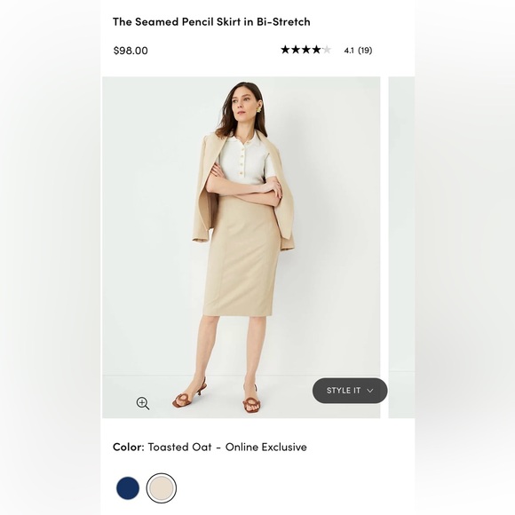 Ann Taylor The Seamed Pencil Skirt in Bi-Stretch - Picture 1 of 4